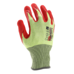 INXS KX-81V High Visibility Cut Resistant Safety Work Gloves, 13 Gauge Composite Knitted Shell with Dual Sandy Nitrile Coating on Palm, Touchscreen, ANSI CUT A5, Medium Cut Protection - Image 3
