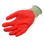 INXS KX-81V High Visibility Cut Resistant Safety Work Gloves, 13 Gauge Composite Knitted Shell with Dual Sandy Nitrile Coating on Palm, Touchscreen, ANSI CUT A5, Medium Cut Protection - Image 2