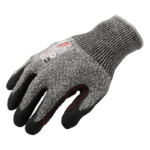INXS KX-82 High Cut Resistant Safety Work Gloves, 13 Gauge Composite Knitted Shell with Dual Sandy Nitrile Coating on Palm, Reinforced Thumb & Forefinger Crotch, Touchscreen, ANSI CUT A6, Medium & Heavy Cut Protection