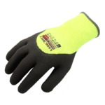 INXS KX-84V Cut Resistant Protective Work Gloves, Winter Thermal Gloves, 3/4 Sandy Foam Latex Coating, 10 Gauge Acrylic/ Polyester Shell with Brushed Fleece Lining, Abrasion Resistant, Light & Medium Cut Protection