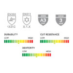 INXS KX-84V Cut Resistant Protective Work Gloves, Winter Thermal Gloves, 3/4 Sandy Foam Latex Coating, 10 Gauge Acrylic/ Polyester Shell with Brushed Fleece Lining, Abrasion Resistant, Light & Medium Cut Protection - Image 7