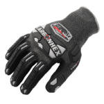 INXS KX-90 Cut & Impact Resistant Safety Work Gloves, Sandy Nitrile Dipped Coating, TPR Full Finger & Knuckle, 18 Gauge Composite Knitted, Touchscreen, Mechanic Gloves