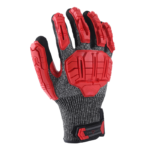 INXS KX-93 Cut & Impact Resistant Safety Work Gloves, Reinforced Thumb Crotch, Dual Sandy Nitrile Dipped Coating, TPR Full Finger & Knuckle, 13 Gauge Composite Knitted, Touchscreen, Adjustable Velcro Closure - Image 3