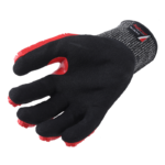 INXS KX-93 Cut & Impact Resistant Safety Work Gloves, Reinforced Thumb Crotch, Dual Sandy Nitrile Dipped Coating, TPR Full Finger & Knuckle, 13 Gauge Composite Knitted, Touchscreen, Adjustable Velcro Closure - Image 2