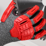 INXS KX-93 Cut & Impact Resistant Safety Work Gloves, Reinforced Thumb Crotch, Dual Sandy Nitrile Dipped Coating, TPR Full Finger & Knuckle, 13 Gauge Composite Knitted, Touchscreen, Adjustable Velcro Closure - Image 8