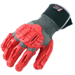 INXS KX-93A Cut & Impact Resistant Safety Work Gloves, Reinforced Forefinger & Thumb, Dual Sandy Nitrile Dipped Coating Palm with Foam Pad, Neoprene Cuff, TPR Full Finger & Knuckle, 13 Gauge Composite Knitted, Touchscreen