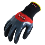 INXS N10824H General Work Gloves, Dual Layered Nitrile Dipped Coating, Sandy Nitrile Grip Palm, 18 Gauge Nylon Shell Liner, Precise Handling for Wet/Dry/Oily Components & Apparatus