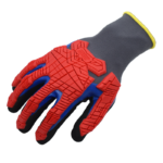 INXS TPRP022 Impact Resistant Protective Work Gloves, Abrasion Resistant, Dual Sandy Nitrile, TPR Full Finger & Knuckle, 15 Gauge Nylon Shell, Liquid & Water Resistant