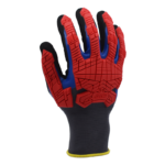 INXS TPRP022 Impact Resistant Protective Work Gloves, Abrasion Resistant, Dual Sandy Nitrile, TPR Full Finger & Knuckle, 15 Gauge Nylon Shell, Liquid & Water Resistant - Image 3