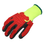 INXS TPRP004 High Visibility Cut & Impact Resistant Protective Work Gloves, Winter Thermal Cold Resistant Gloves, 3/4 Latex Coating, 10 Gauge Shell with Brushed Fleece Lining, Liquid & Water Resistant