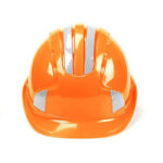 XYEHS Safety Work Helmet With Reflective Decals & Rain Trough, Top Vented Half Brim Cap with Imported ABS Shell, Impact Resistant, Adjustable Construction Hard Hat - Image 4