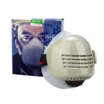 XYEHS 307GA Reusable Half Respirator Dust Mask with ≥95% Dust Filter Cotton, Food Grade Silicone Face Cover Face Shield for Woodworking, Painting, Machine Polishing, Welding