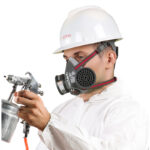 XYEHS 308A-G Reusable Half Respirator Mask with 2x ≥95% Gas Filter Cartridges, Face Cover Face Shield for Gases, Dust, Vapors, Chemicals, Paint, Spray - Image 3