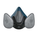 XYEHS 610-C813H-D Reusable Half Respirator Mask with 2x ≥99.99% Dust Filter Cotton, Face Cover Face Shield for Woodworking, Painting, Machine Polishing, Welding