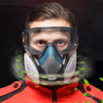 XYEHS 610-C813H-D Reusable Half Respirator Mask with 2x ≥99.99% Dust Filter Cotton, Face Cover Face Shield for Woodworking, Painting, Machine Polishing, Welding - Image 2