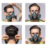 XYEHS 610-C913-D Reusable Half Respirator Mask with 2x ≥99.99% Super Fine Dust Filter Cartridges, Face Cover Face Shield for Woodworking, Painting, Machine Polishing, Welding - Image 5