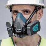 XYEHS 610-C913-D Reusable Half Respirator Mask with 2x ≥99.99% Super Fine Dust Filter Cartridges, Face Cover Face Shield for Woodworking, Painting, Machine Polishing, Welding - Image 2