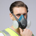 XYEHS 610-D Reusable Half Respirator Mask with 2x Dust Fliter Boxes & 2x ≥95% Dust Filter Cotton, Face Cover Face Shield for Woodworking, Painting, Machine Polishing, Welding - Image 2