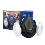 XYEHS 610-D Reusable Half Respirator Mask with 2x Dust Fliter Boxes & 2x ≥95% Dust Filter Cotton, Face Cover Face Shield for Woodworking, Painting, Machine Polishing, Welding