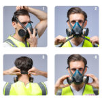 XYEHS 610-G7 Reusable Gas & Particulate Dual-Filtration Half Respirator Mask with 2x 95% Gas Fliter Cartridges, 2x ≥95% Dust Filter Cottons & 2 Filter Cotton Covers for Gases, Dust, Vapors, Chemicals, Paint, Spray - Image 4