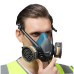 XYEHS 610-G7 Reusable Gas & Particulate Dual-Filtration Half Respirator Mask with 2x 95% Gas Fliter Cartridges, 2x ≥95% Dust Filter Cottons & 2 Filter Cotton Covers for Gases, Dust, Vapors, Chemicals, Paint, Spray - Image 3