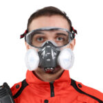 XYEHS 8201-D Reusable Half Respirator Mask with Goggles, 2x Dust Fliter Boxes & 2x ≥95% Dust Filter Cotton, Face Cover Face Shield for Woodworking, Painting, Machine Polishing, Welding - Image 2