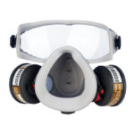 XYEHS 8201-G Reusable Half Respirator Mask with Anti-Fog Goggles & 2x ≥95% Gas Filter Cartridges, Face Cover Face Shield for Gases, Dust, Vapors, Chemicals, Paint, Spray - Image 5