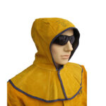 XYEHS AP-3000Y Cowhide Leather Welding Safety Hood with Neck Shoulder Drape, Protective Work Cap Hat, Flame Retardant Cotton, Heat Resistant Helmet, Neck & Head All Round Protection - Image 5