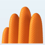 XYEHS DIA-G07 Diamond Textured Disposable Nitrile Industrial Safety Gloves, Industrial Grade, Chemical Resistant, Textured Fingertips, Surface-Chlorinated, Beaded Cuff, Powder Free, Latex Free, Non-Sterile - Image 2