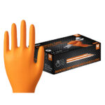 XYEHS DIA-G07 Diamond Textured Disposable Nitrile Industrial Safety Gloves, Industrial Grade, Chemical Resistant, Textured Fingertips, Surface-Chlorinated, Beaded Cuff, Powder Free, Latex Free, Non-Sterile