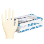 XYEHS KG-2101 Natural Latex Disposable Examination Gloves, Medical Grade, Textured Fingertips, Beaded Cuff, Water & Oil Repellent, Health Care