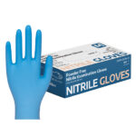XYEHS KG1101 Super-Soft Disposable Nitrile Examination Gloves, Medical & Food-Grade Safety Gloves, Textured Fingertips, Beaded Cuffs, Non-sterile, Powder Free, Latex Free
