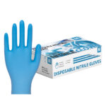 XYEHS KG1101-D Disposable Nitrile Industrial Safety Gloves, Industrial & Medical Gloves, Anti-Static, Textured Fingertips, Surface-Chlorinated, Beaded Cuff, Powder Free, Latex Free, Non-Sterile