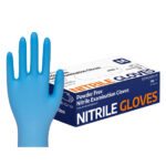 XYEHS KG1101 (FDA 510K) Disposable Nitrile Medical Examination Safety Gloves, Industrial & Food Grade Gloves, Anti-Static, Textured Finger, Beaded Cuff, Powder Free, Latex Free, Non-Sterile