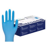 XYEHS KG1101 (CE) Disposable Nitrile Examination Safety Gloves, Industrial & Medical Gloves, Anti-Static, Beaded Cuff, Powder Free, Latex Free, Non-Sterile