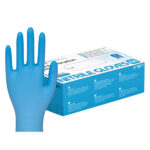 XYEHS KS-ST-RT021(455) Disposable Nitrile Medical Examination Safety Gloves, Industrial & Food Grade Gloves, Anti-Static, Textured Finger, Beaded Cuff, Powder Free, Latex Free, Non-Sterile