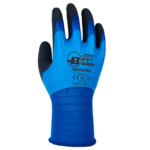 HANVO LKX301 Triple Layered Full Coating Rubber Latex General Work Gloves, Anti-Slip & Water Resistant, Great Grip, Flat Latex Knuckle, Wrinkled Latex Palm, 13 Gauge Nylon Lining
