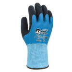 HANVO LKX9208 ANSI CUT A4 Dual Dipped Full Latex Coating Cut Resistant Winter Thermal Gloves, 13/10 Guage HPPE/Steel/Polyester/Acrylic Fleeced Liner, Sandy Latex Palm & Smooth Latex Coated