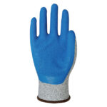HANVO LN330-Blue ANSI CUT A2 Cut Resistant Safety Work Gloves, Crinkle Latex Rubber Dipped Palm Coating, 13 Gauge HPPE Lining, High Abrasion Resistant, Anti-Slip & Water Resistant, Strong Grip - Image 2