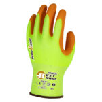 HANVO LN8165 ANSI CUT A2 Cut Resistant Work Gloves, 18 Guage HPPE/Glass Fiber/Polyester Liner, Crinkled Latex Palm Coated, Great Grip, Comfortable Fit