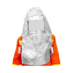 XYEHS LWS-021 Aluminized Heat Resistant Safety Hood with Reinforced & Chrome Plated Face Screen, 1000°C Fireproof Anti Thermal Radiation Cover, Extended Aluminium Foil Protection Apparel