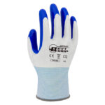 HANVO MJS3004 High Abrasion Resistant General Work Gloves, Smooth Nitrile Palm Coating, 13 Gauge Polyester Lining, Oil & Water Resistant, Strong Grip