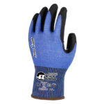 HANVO NJ584Q ANSI CUT A3 HPPE/Glass Fiber Cut Resistant Work Gloves, Abrasion Resistant, Oil Repellent, Nitrile Palm Coated, Reinforced Thumb Crotch, 15 Gauge Shell