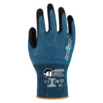 HANVO NJ8162Q ANSI CUT A2 Cut Resistant Work Gloves, 18 Gauge HPPE/Glass Fiber/Nylon Liner, Abrasion Resistant, Oil Repellent, Micro-Foam Nitrile Palm Coated