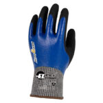 HANVO NKX3180 ANSI CUT A5 Dual Layered Full Nitrile Coating Cut Resistant Safety Work Gloves, 13 Gauge HPPE/Steel/Basalt, Water & Oil Resistant, Abrasion Resistant, Strong Grip