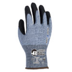 HANVO NXC3152 ANSI CUT A5 HPPE/Steel Cut Resistant Work Gloves, Abrasion Resistant, Oil Repellent, Nitrile Palm Coated, 13 Gauge Polyester Shell