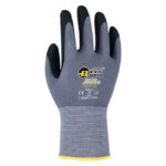 HANVO NXC506 General Work Gloves, Abrasion Resistant, Oil Repellent, Foam Sandy Nitrile Palm Coated, Reinforced 15 Gauge Nylon & Spandex Shell