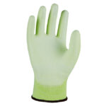 HANVO PE3150Q ANSI CUT A4 High Visibility Cut Resistant Work Gloves, Abrasion Resistant, PU Palm Coated, Reinforced Thumb Crotch, 13 Gauge HPPE/Glass Fiber/Steel/Polyester Shell - Image 2