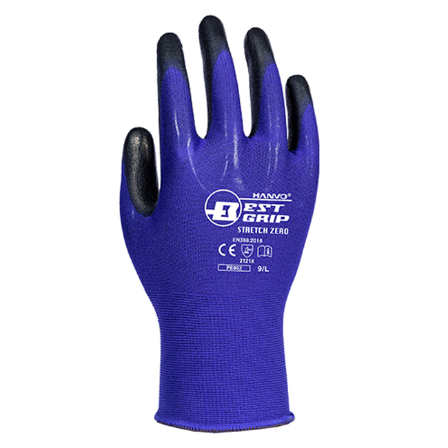 PE802 cut resistant gloves (1) HANVO PE802 Abrasion Resistant Touchscreen General Work Gloves, PU Dipped Palm Coating, 18 Gauge Nylon Lining, High Dexerity, Strong Grip - Image 1