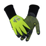 WonderGrip WG-1855HYS High Dexterity Abrasion Resistant General Work Gloves, Nitrile Dipped Palm with Dots, 18 Gauge Polyester & Spandex Shell, Touchscceen Forefinger, Great Grip